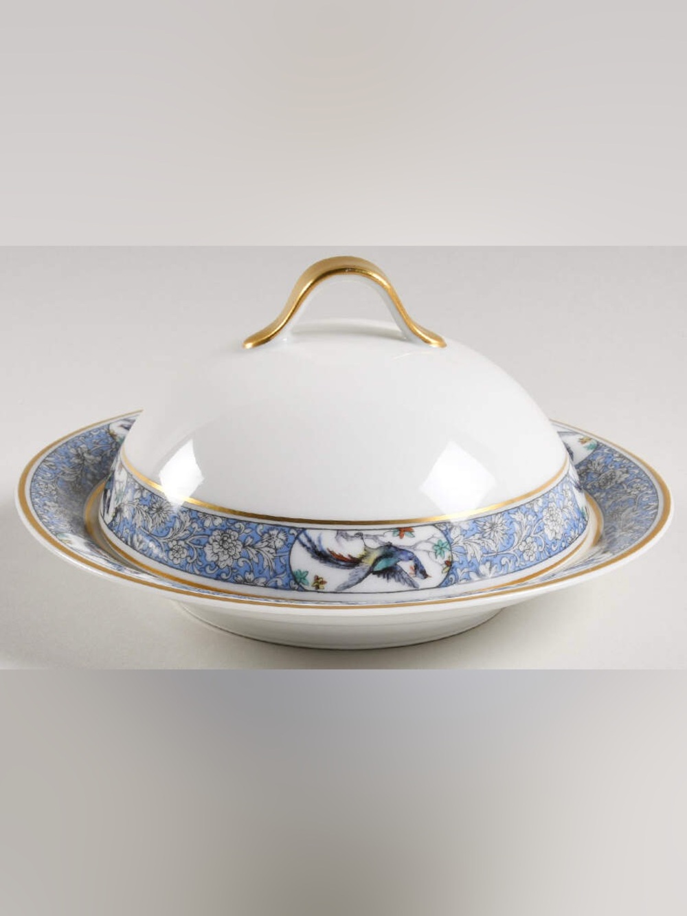 Antique Haviland Limoges “Rani” Round Covered Butter Dish